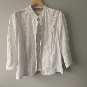 Chico white eyelet jacket / blouse